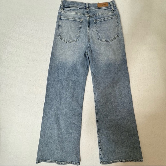 7 for all mankind luxe vintage ultra High rise wide leg cropped Jo jeans In Must - Picture 8 of 9